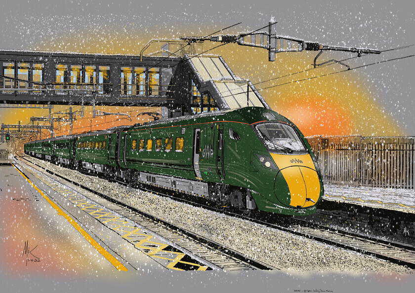 IMG 6678 
 GWR Art created by photographer Mike Swift from sketches and iPhone photos and drawn on iPad Pro with ProCreate and an Apple Pencil 
 Keywords: GWR, Great, Western, Railway, trains, stations, art, procreate, Apple, iPad, iPadPRO, ApplePencil, pencil, Rail, IET, HST, Turbo,