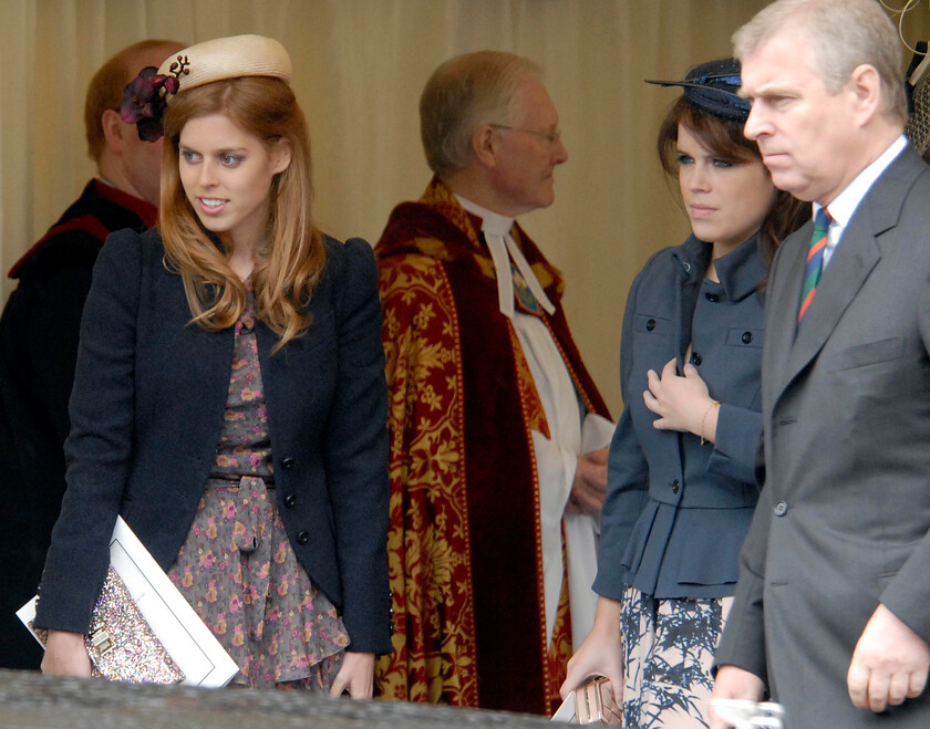 113204s17a 
 113204 - Duke of Edinburgh's 90th Birthday Service at St. Georges Chapel, Windsor - Mike Swift 12/6/2011
Beartrice, Eugenie and Prince Andrew
