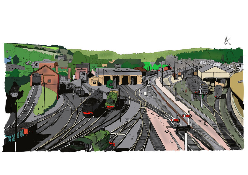 IMG 6567 
 GWR Art created by photographer Mike Swift from sketches and iPhone photos and drawn on iPad Pro with ProCreate and an Apple Pencil 
 Keywords: GWR, Great, Western, Railway, trains, stations, art, procreate, Apple, iPad, iPadPRO, ApplePencil, pencil, Rail, IET, HST, Turbo,