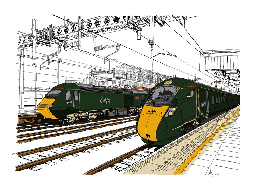 IMG 5987 
 GWR Art created by photographer Mike Swift from sketches and iPhone photos and drawn on iPad Pro with ProCreate and an Apple Pencil 
 Keywords: GWR, Great, Western, Railway, trains, stations, art, procreate, Apple, iPad, iPadPRO, ApplePencil, pencil, Rail, IET, HST, Turbo,